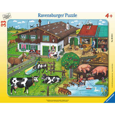 Ravensburger Rahmenpuzzle Tierfamilien - Rahmenpuzzle, 33 Puzzleteile