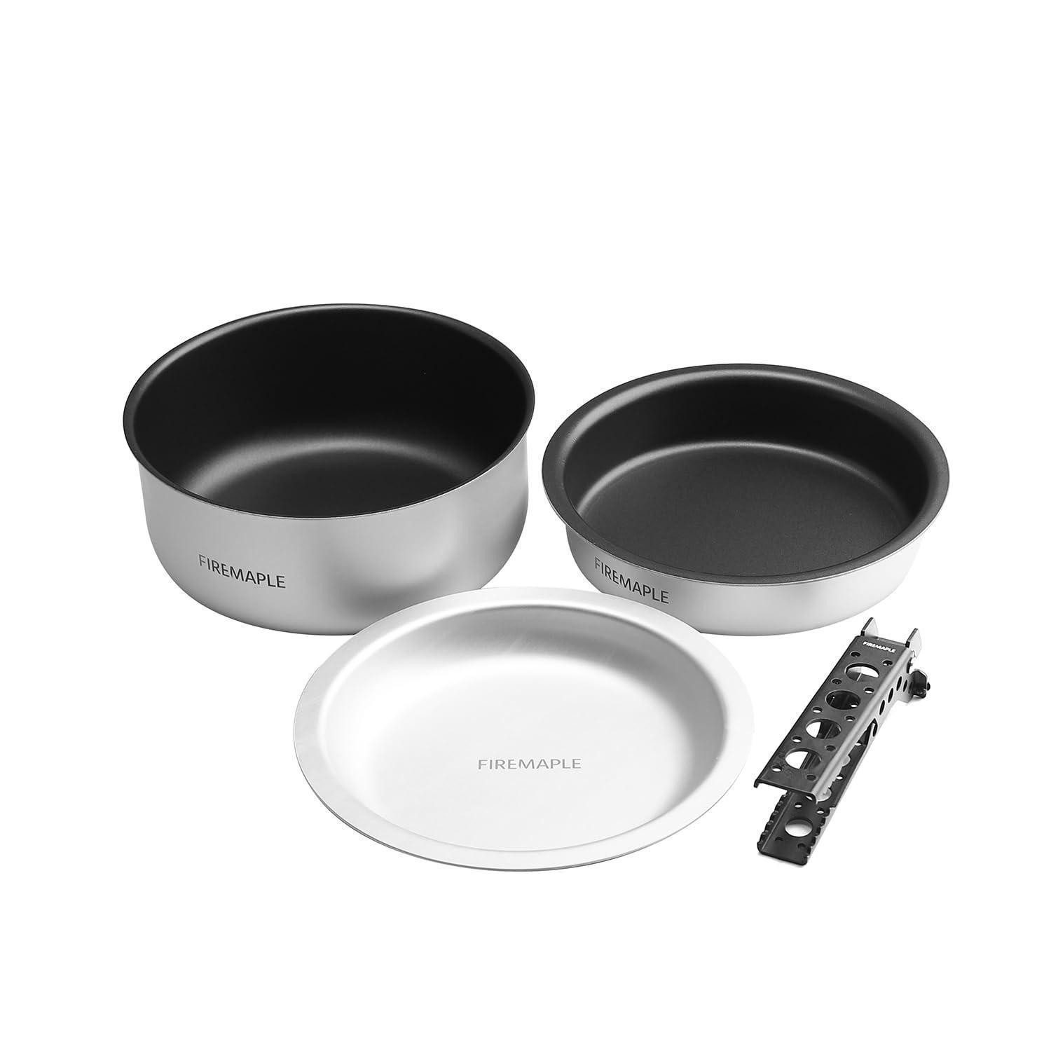 LuxusKollektion Gaskocher Camping Kochgeschirr Set 4-teilig Ultraleicht Aluminium, (1-St)