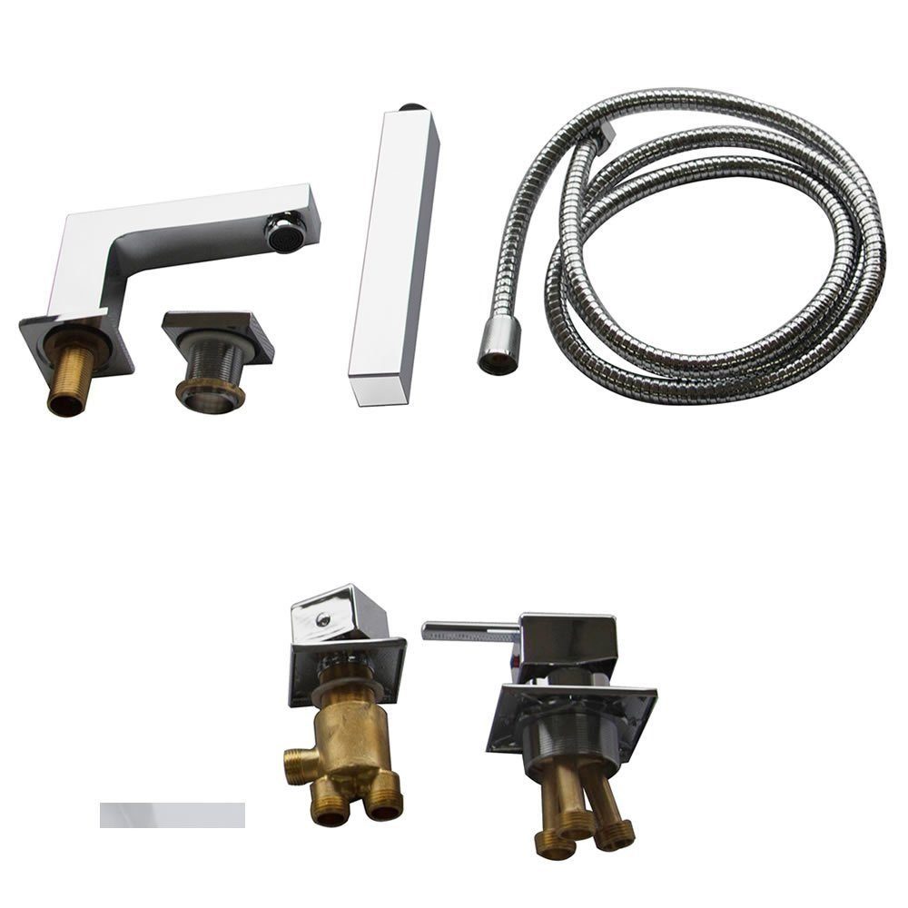 Melko Badarmatur Handbrause Armatur Wannenrand 4 günstig online kaufen