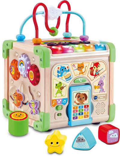 Vtech® Motorikwürfel Vtech Baby, Interaktiver Holz-Spielwürfel, FSC® - schützt Wald - weltweit