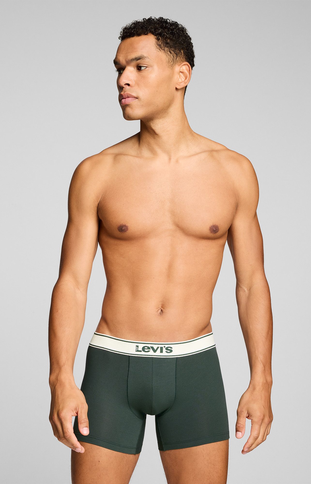 Levi's® Boxer LEVIS MEN VNTG HTR BOXER BRIEF 2P (2er Pack) ohne Eingriff, uni, meliert, Logo-Bund, elastisch