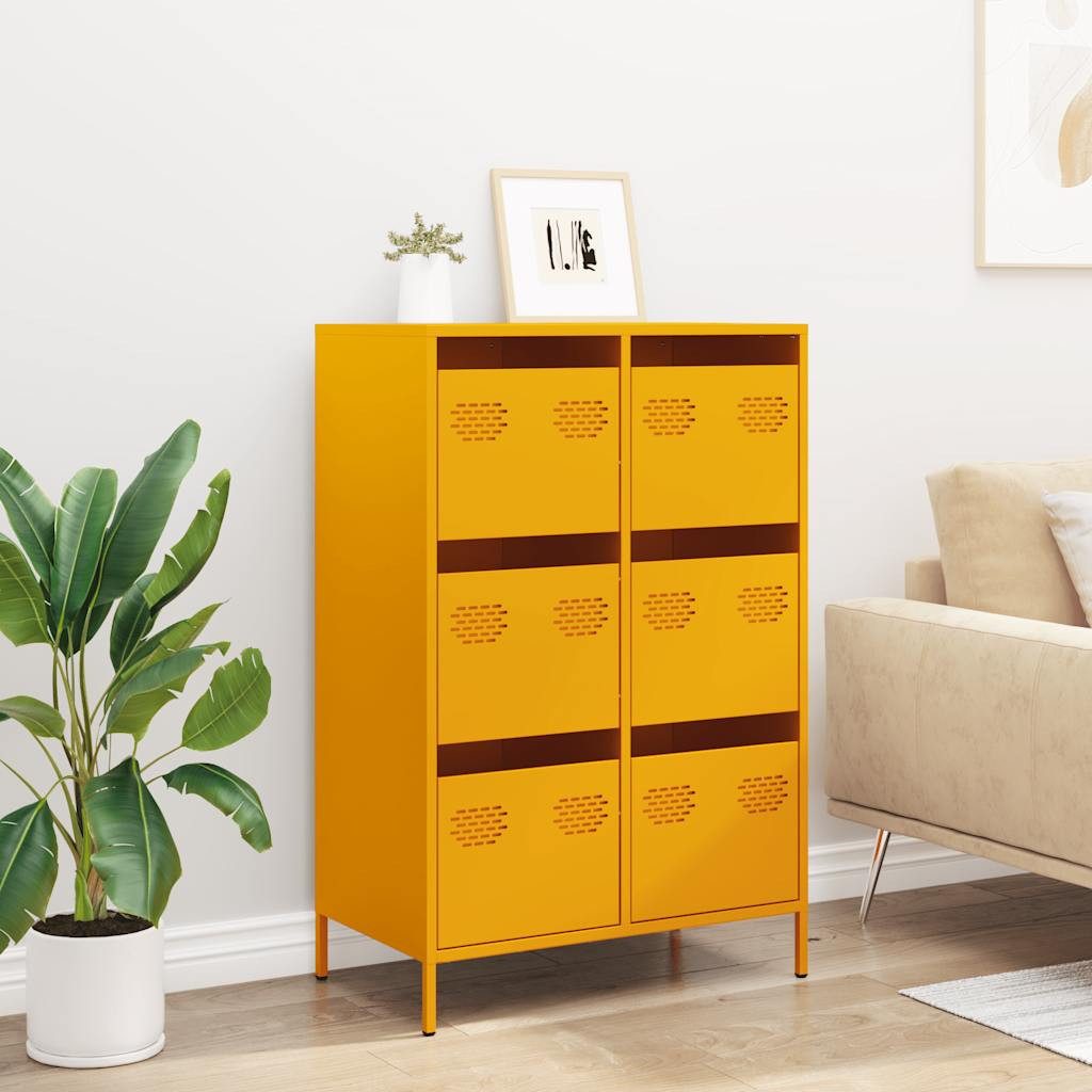 vidaXL Highboard Highboard Senfgelb 68x39x101,5 cm Stahl (1 St) günstig online kaufen