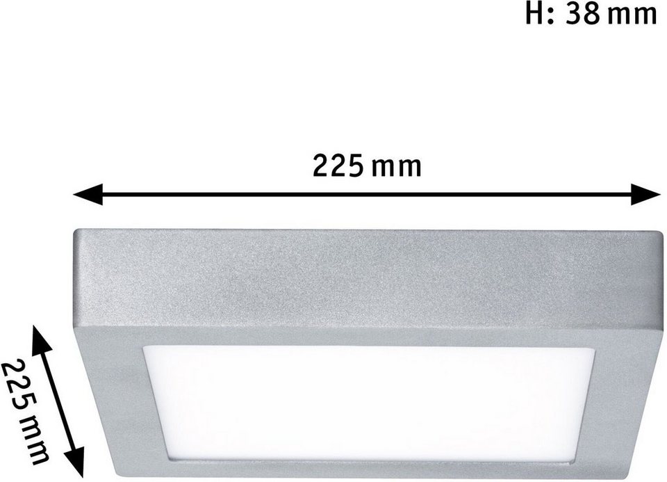 Paulmann LED Deckenleuchte Carpo, Dimmfunktion, Memoryfunktion, mehrere  Helligkeitsstufen, LED fest integriert, Extra-Warmweiß, Warmweiß, LED-Modul,  LED Deckenlampe, Gleichmäßiges Raumlicht auf Basis modernster LED-Technik