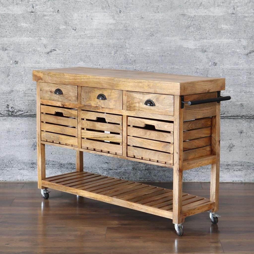 Massivholz-Küchenwagen kaufen » Servierwagen aus Massivholz | OTTO