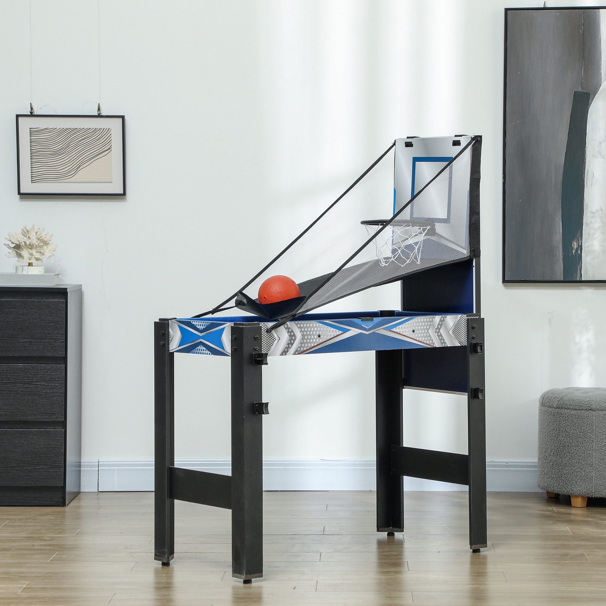 SPORTNOW Spieltisch Billard, Tischtennis, Hockey, Basketball, (5-in-1 Spieletisch, 1-tlg), mit Zubehör 91 x 45,5 x 76 cm