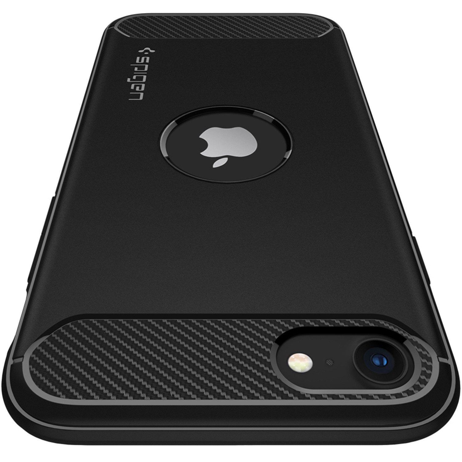 Spigen Backcover Spigen Rugged Armor Case für Apple iPhone SE (2022 / 2020) - Schwarz
