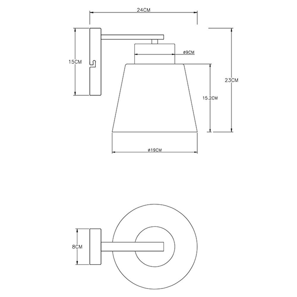 Wandleuchte, Metall Schwarz Glas etc-shop Wandleuchte inklusive, Lampe Leuchtmittel Flurleuchte nicht