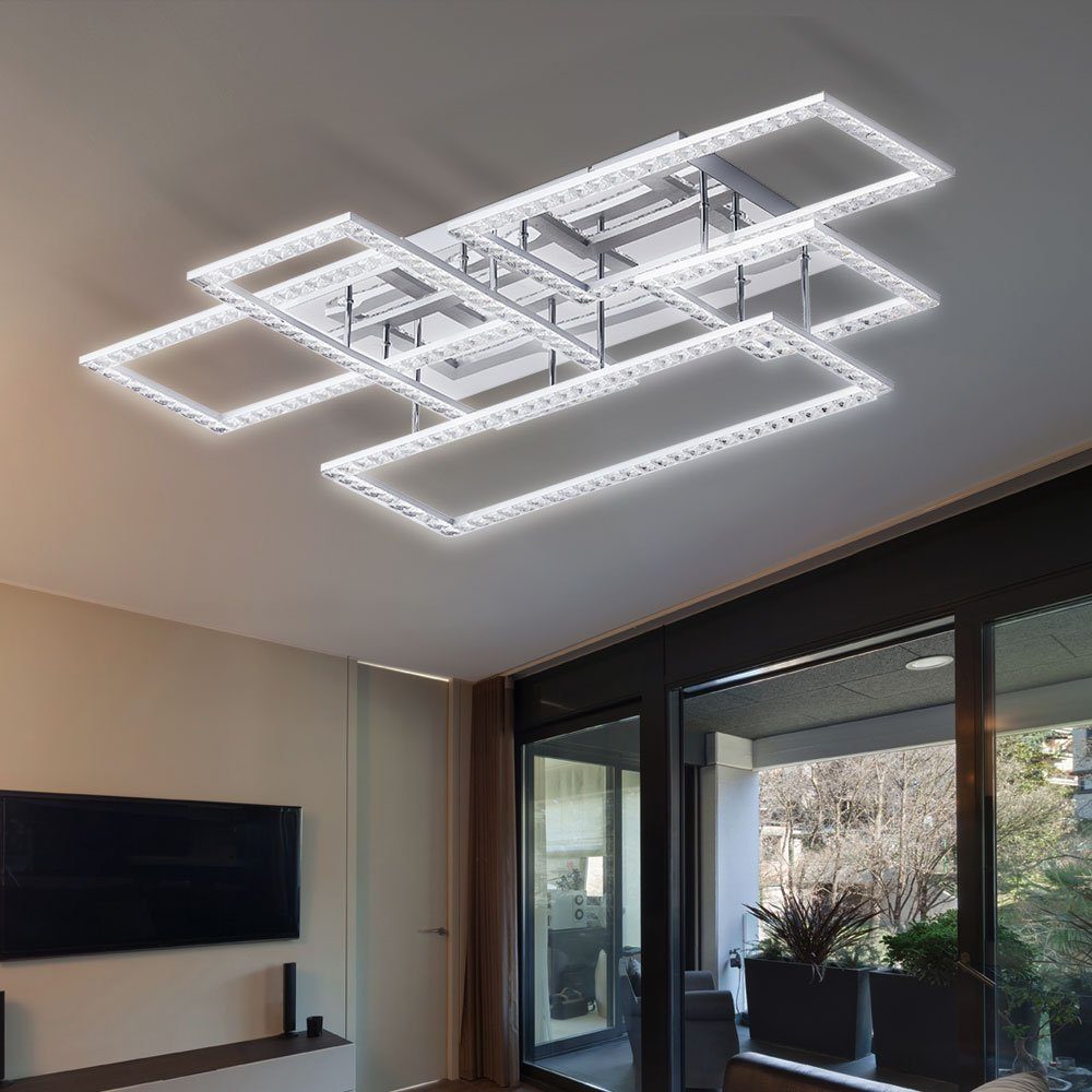 WOFI LED Deckenleuchte, LED-Leuchtmittel fest verbaut, Warmweiß, Kristall  Deckenlampe Modern Deckenleuchte Wohnzimmer