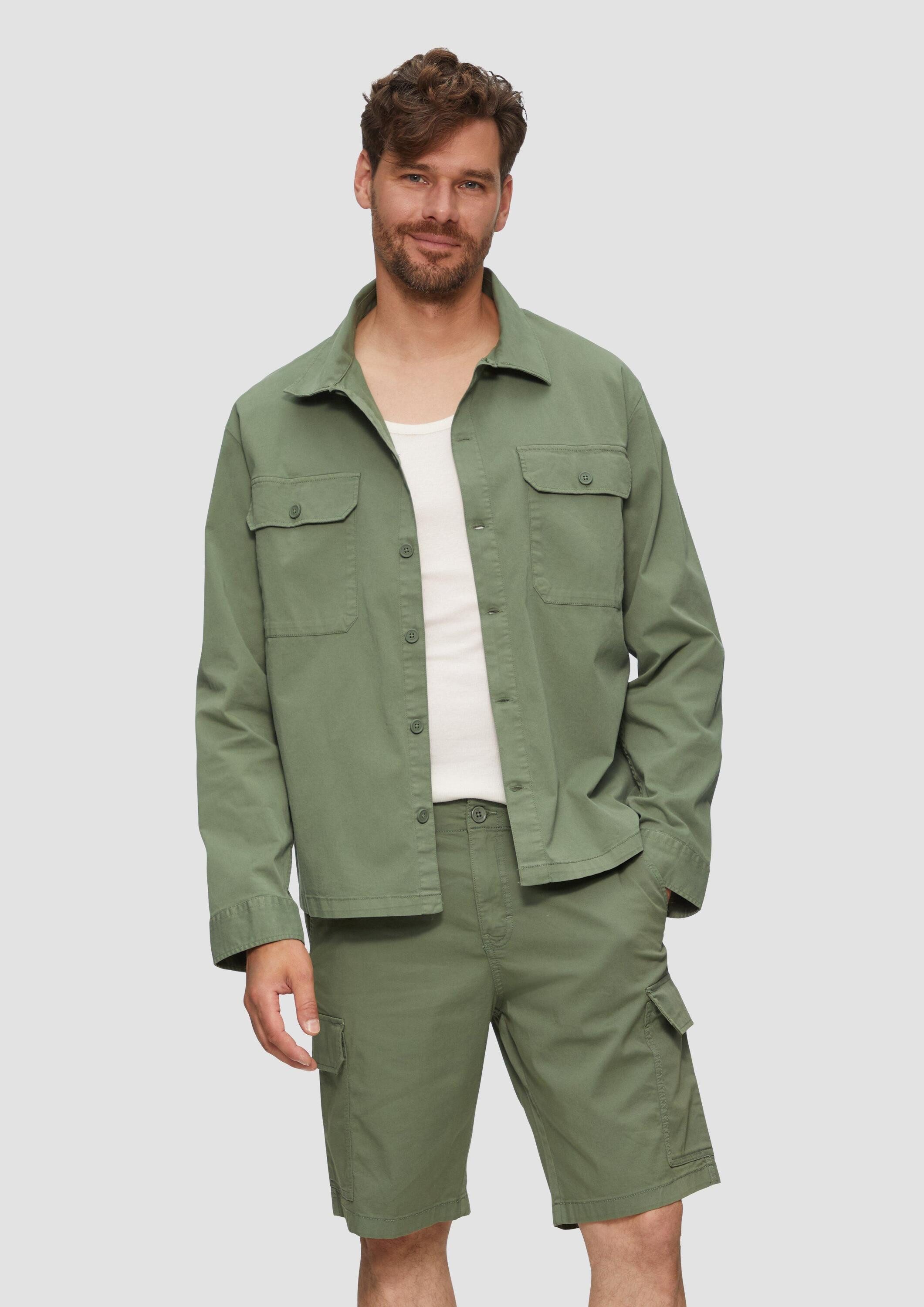 QS Hemdjacke Hemd Overshirt aus Baumwollstretch im Relaxed Fit