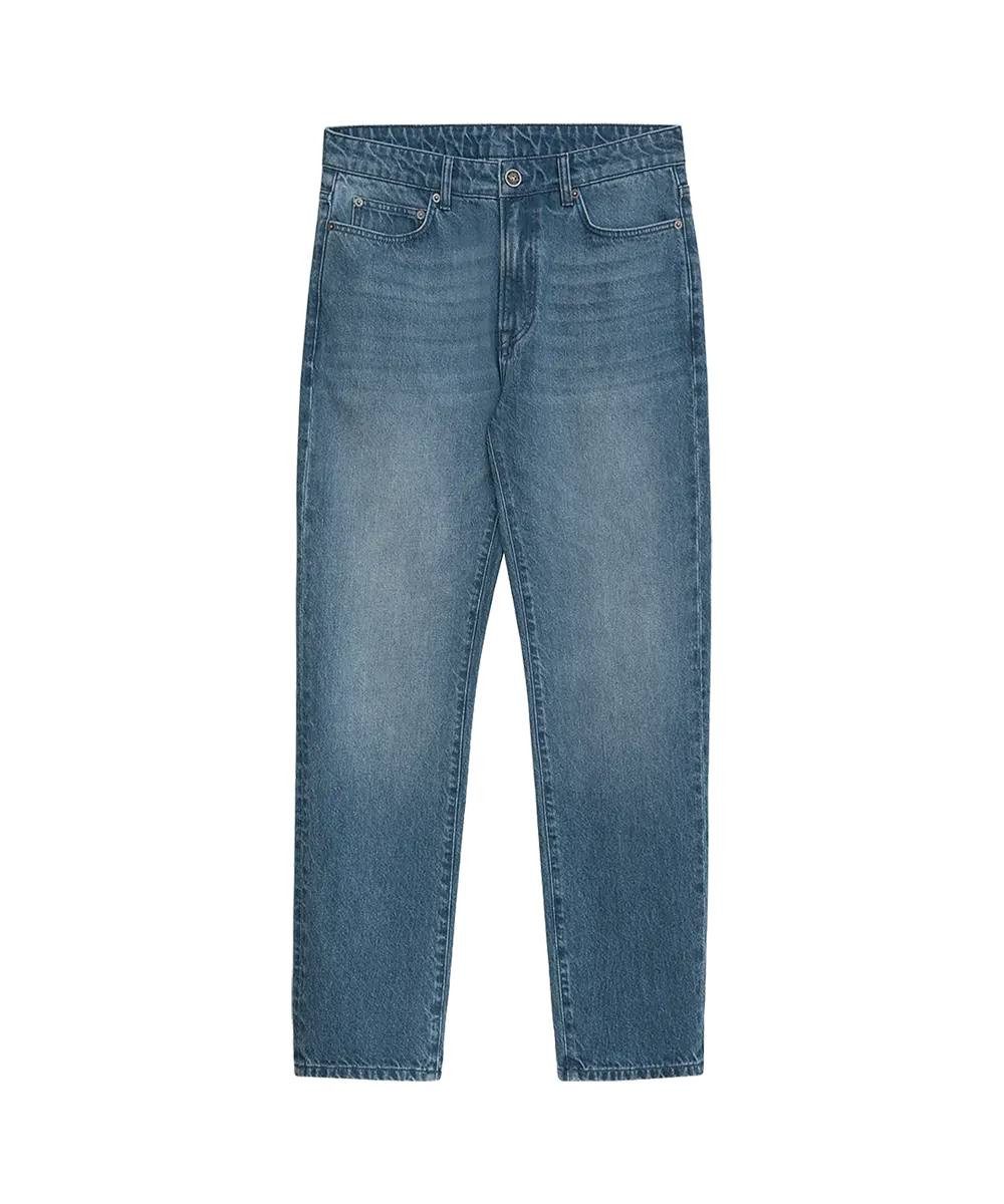 Unfair Athletics Tapered-fit-Jeans Jeans Unfair Athletics Blue Washed Denim Geprägter Unfair Knopf