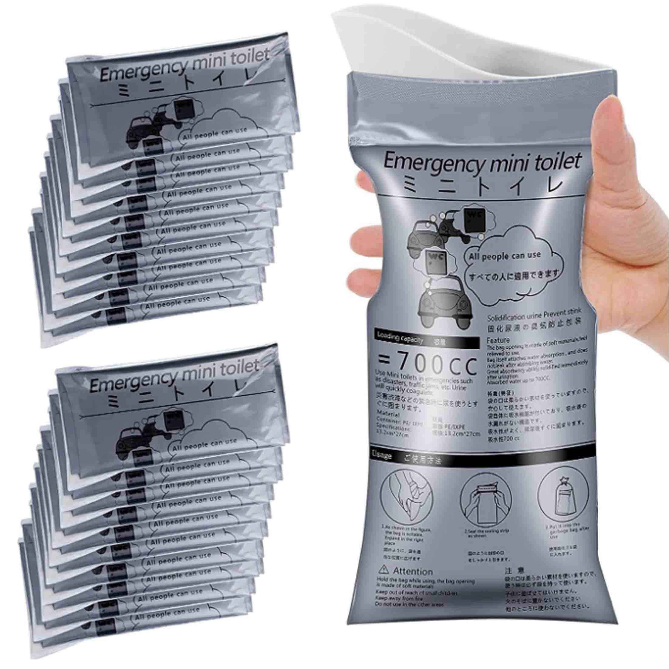 KINSI Toilettentrainer Campingtoilette, 10er Pack Einweg-Urinbeutel, Unisex, für unterwegs, (10-tlg), Für die meisten Menschen geeignet, für alle Notfälle