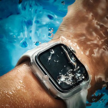 Hama Smartwatch-Hülle Schutzhülle für Apple Watch 7, Apple Watch 8 und Apple Watch 9, 41 mm, elegant, für Sport und Alltag, Rundumschutz, transparent, robust
