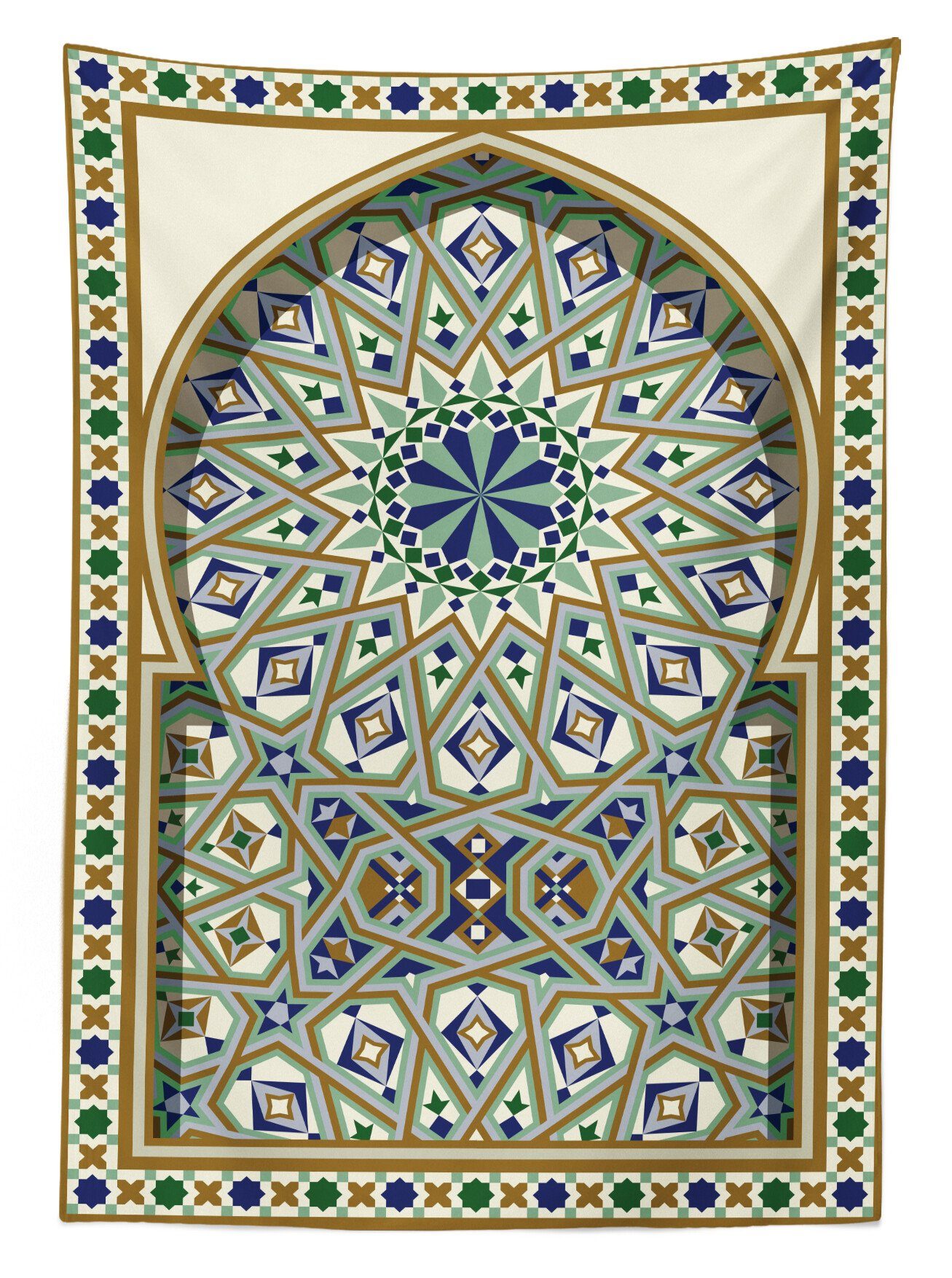 Tischdecke Abakuhaus Türkisch-Muster den Für Bogen Farbfest Bereich Waschbar Farben, Klare geeignet Außen