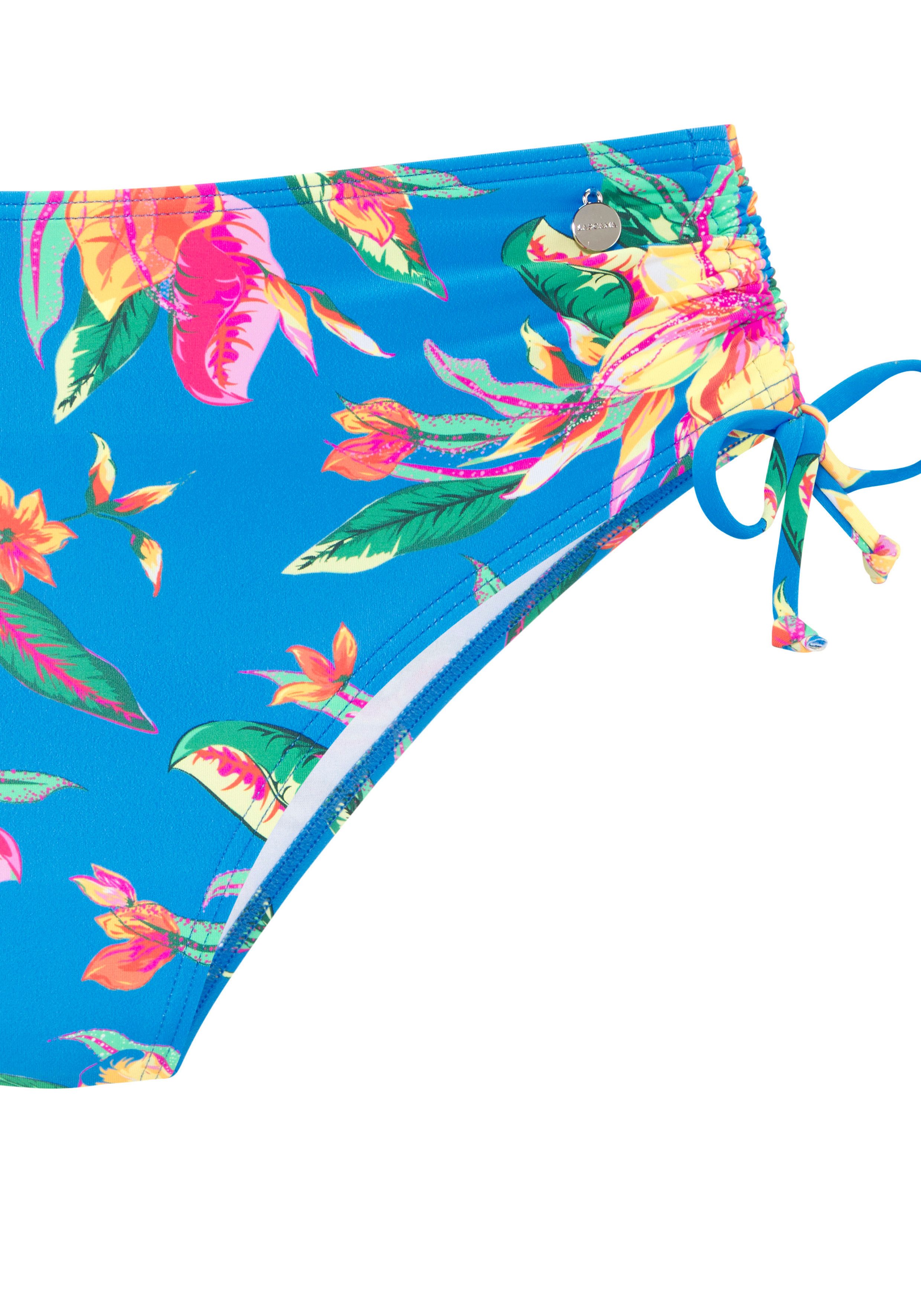 LASCANA Bikini-Hose Malia mit seitlicher Raffung mit tropischem Print – Bild 3 von 4