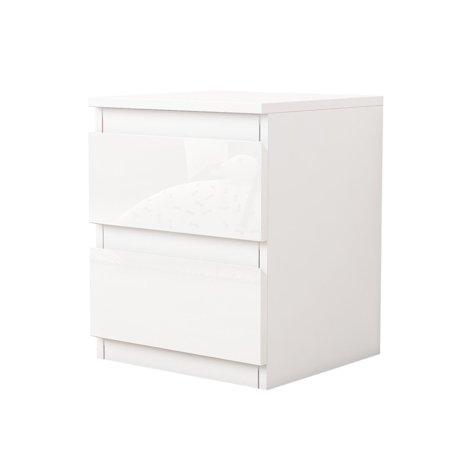 HTI-Living Nachtkommode Nachtschrank Kenji Hochglanz (Stück, 1 Nachtschrank), Nachtkommode 2 Schubladen