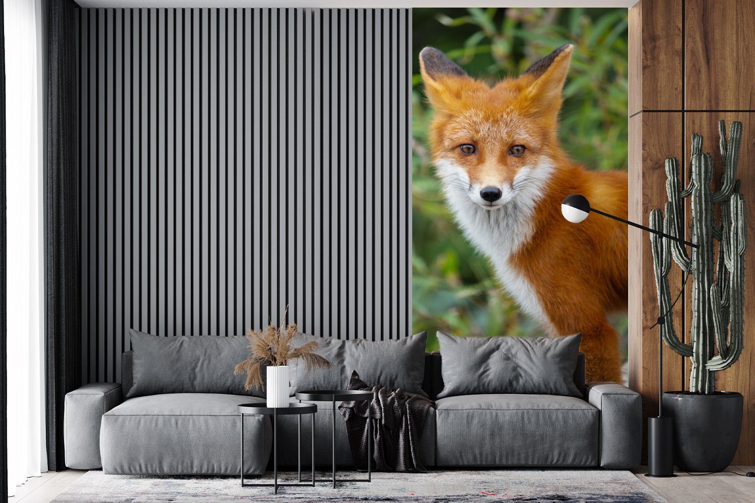 Fuchs (2 Küche, Fototapete - Matt, Orange Schlafzimmer Fototapete MuchoWow bedruckt, Wohnzimmer für Wald, - St), Vliestapete