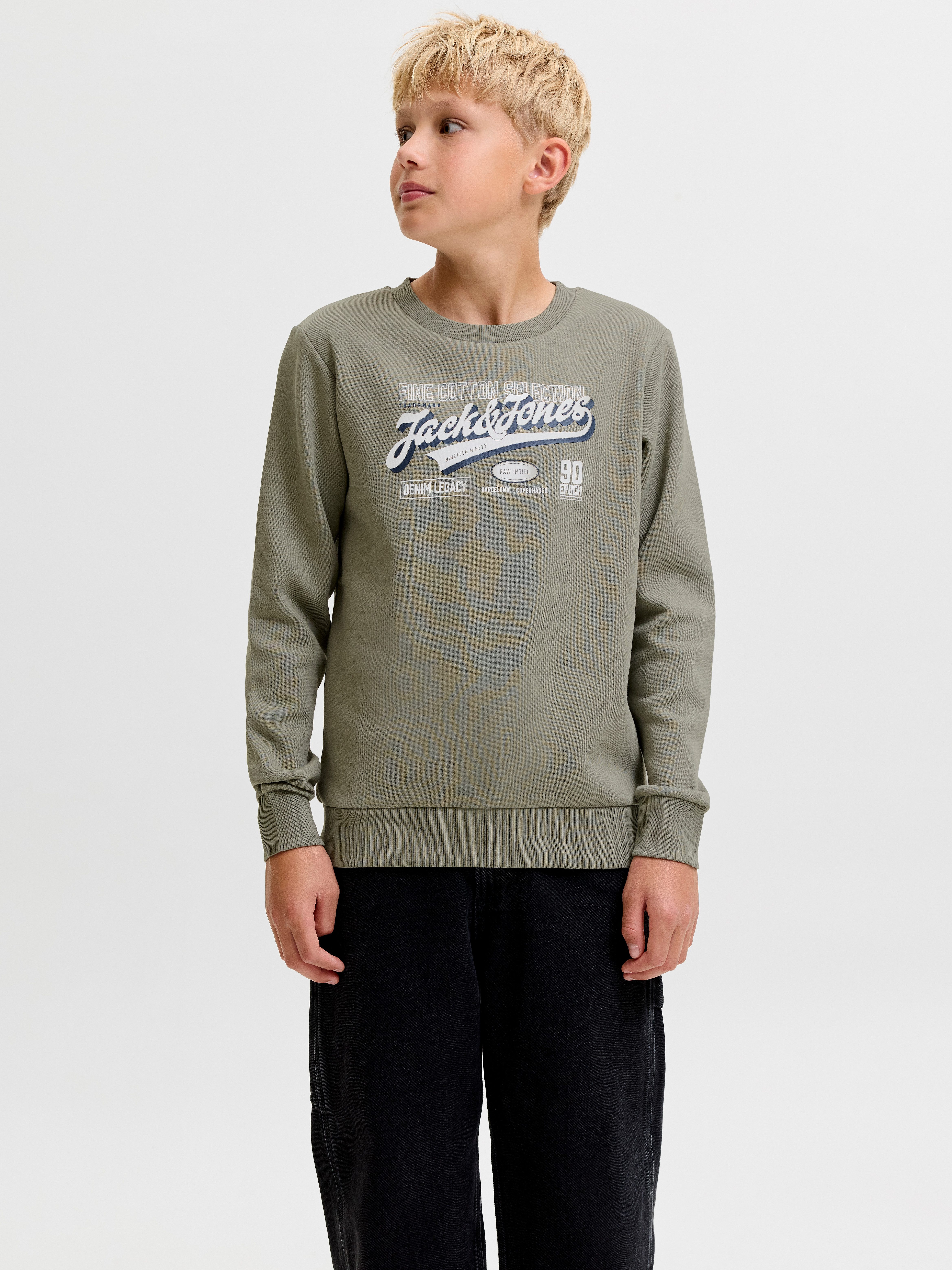 Jack & Jones Junior Sweatshirt JJELOGO SWEAT CREW 2 COL AW26 SN JNR Baumwolle, regular fit