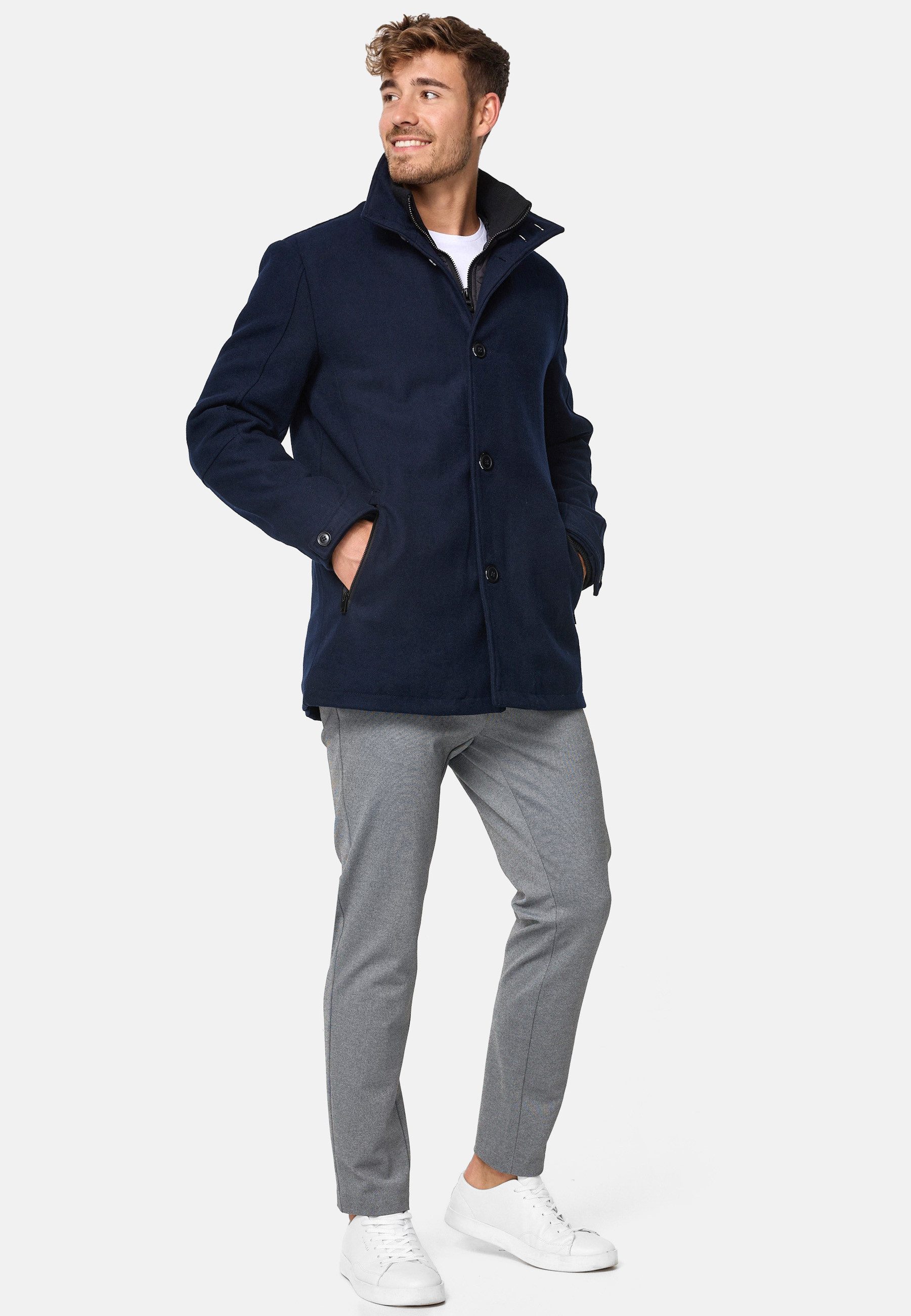 Indicode Wintermantel Herren Brittany Mantel Winter Herrenmantel mit wattierter Innenjacke und Zippertaschen