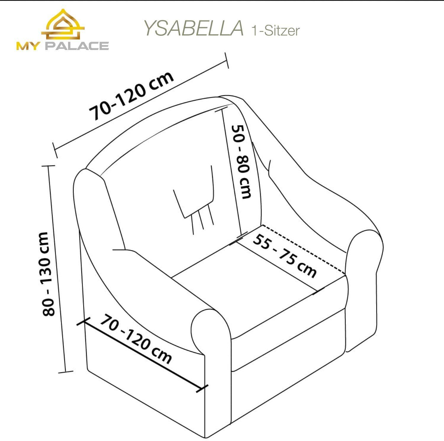 elastisch Palace, elastischem Sofahusse Schaumstoffstreifen elastischer My mit Sofaüberwurf Sofahusse My Sesselbezug Palace mit & rutschfesten Sofabezug Couchcover strapazierfähig Bund,