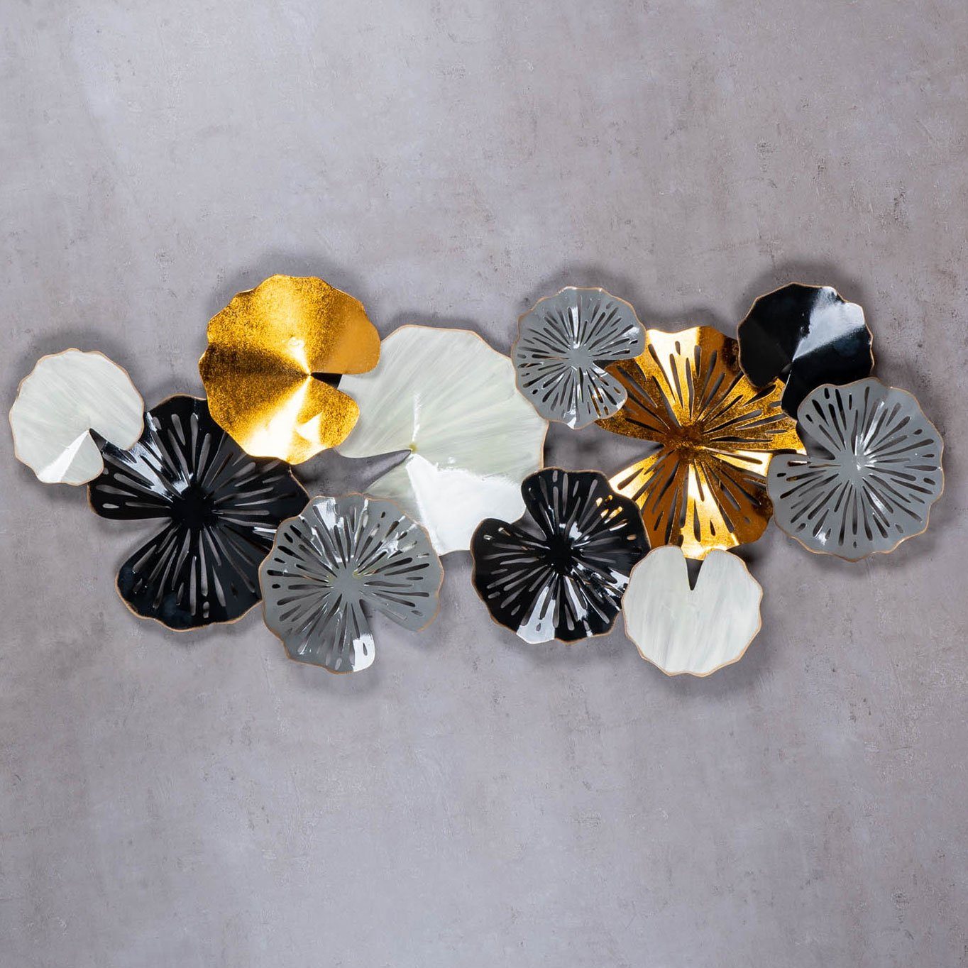 Levandeo® Metallbild, Metallbild 115x49cm Wandbild Blatt günstig online kaufen