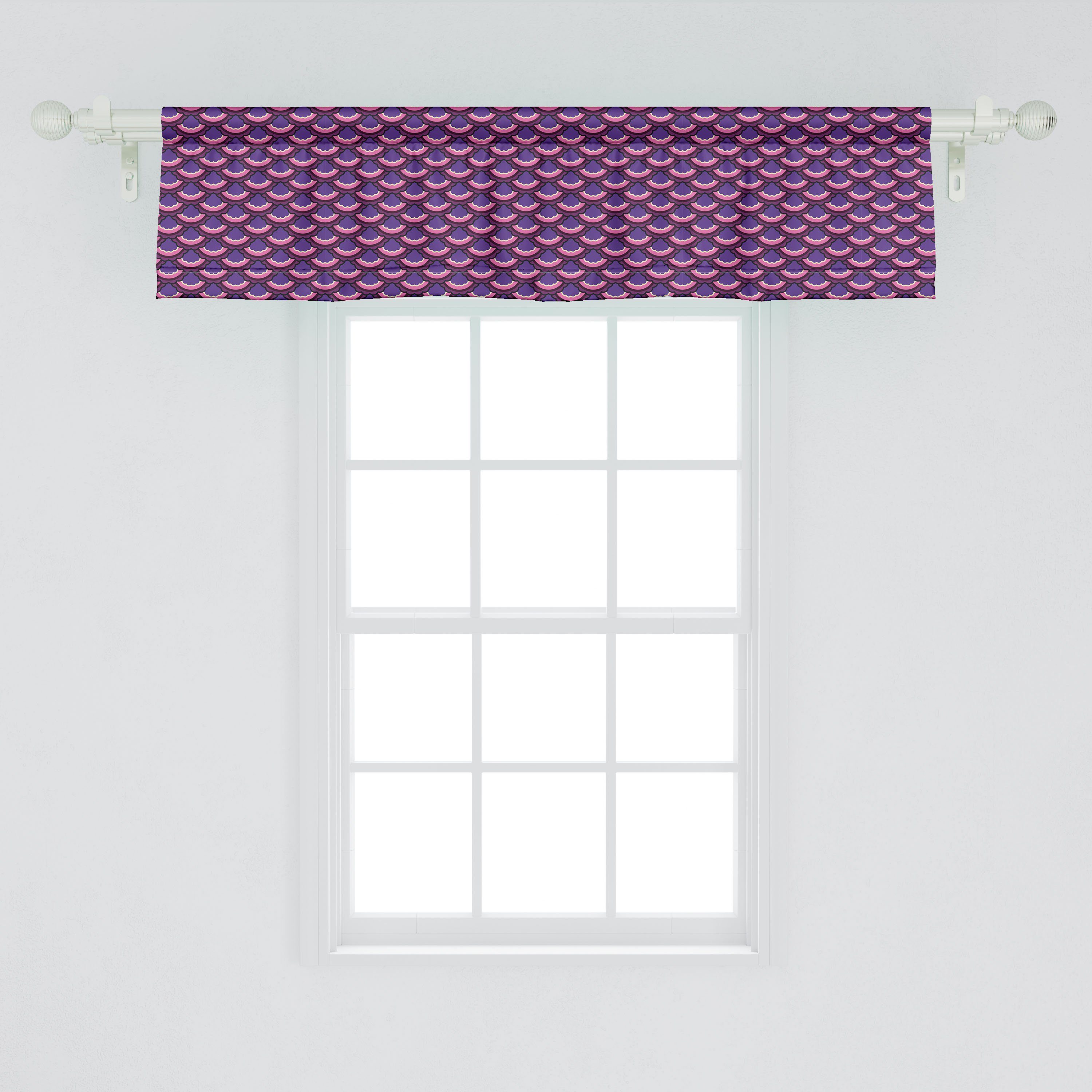 Microfaser, Kontinuierliche für Blumenformen Volant Scheibengardine mit Stangentasche, Schlafzimmer Küche Abstrakt Dekor Vorhang Abakuhaus,