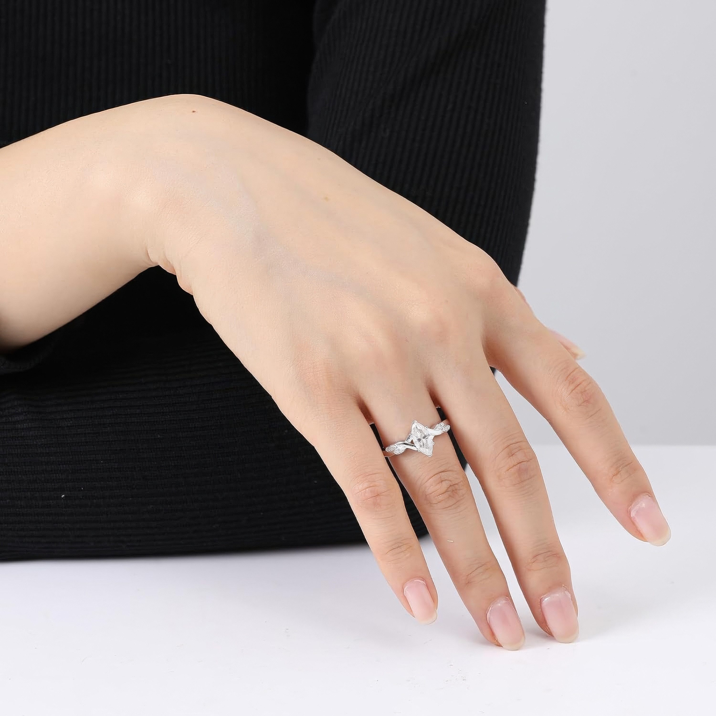 Jumpeak Diamantring 1ct engagement ring,statement ring,ring gold damen 585 echtgold, de vvs Vs 2ex,geschenk für frau,geschenk zur erstkommunion