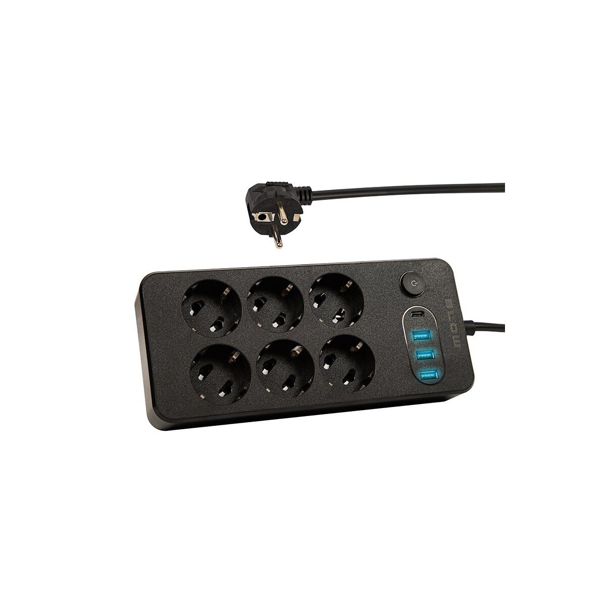 BLOW Blow PS-620 6-fach Steckdosenleiste USB-C 2 m Mehrfachsteckdose