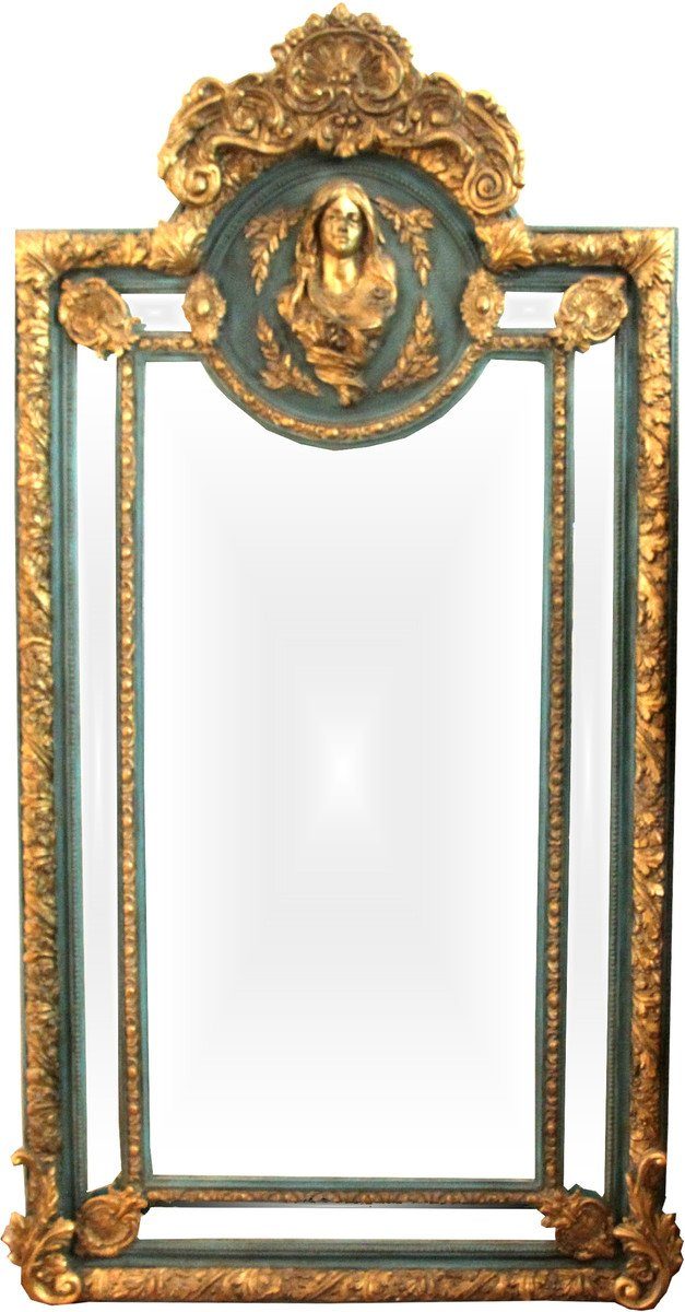 Möbel Motiv Gold Padrino Antik Barock Herrschaftlicher Maria Barock Stil - Grün Spiegel Casa Barockspiegel