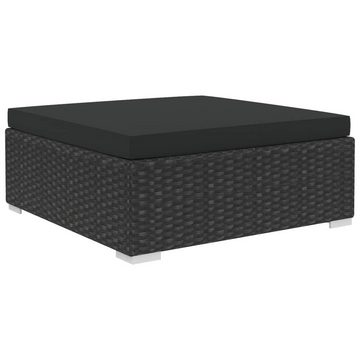 vidaXL Gartenlounge-Set 6-tlg. Garten-Lounge-Set mit Auflagen Poly Rattan Schwarz, (6-tlg)