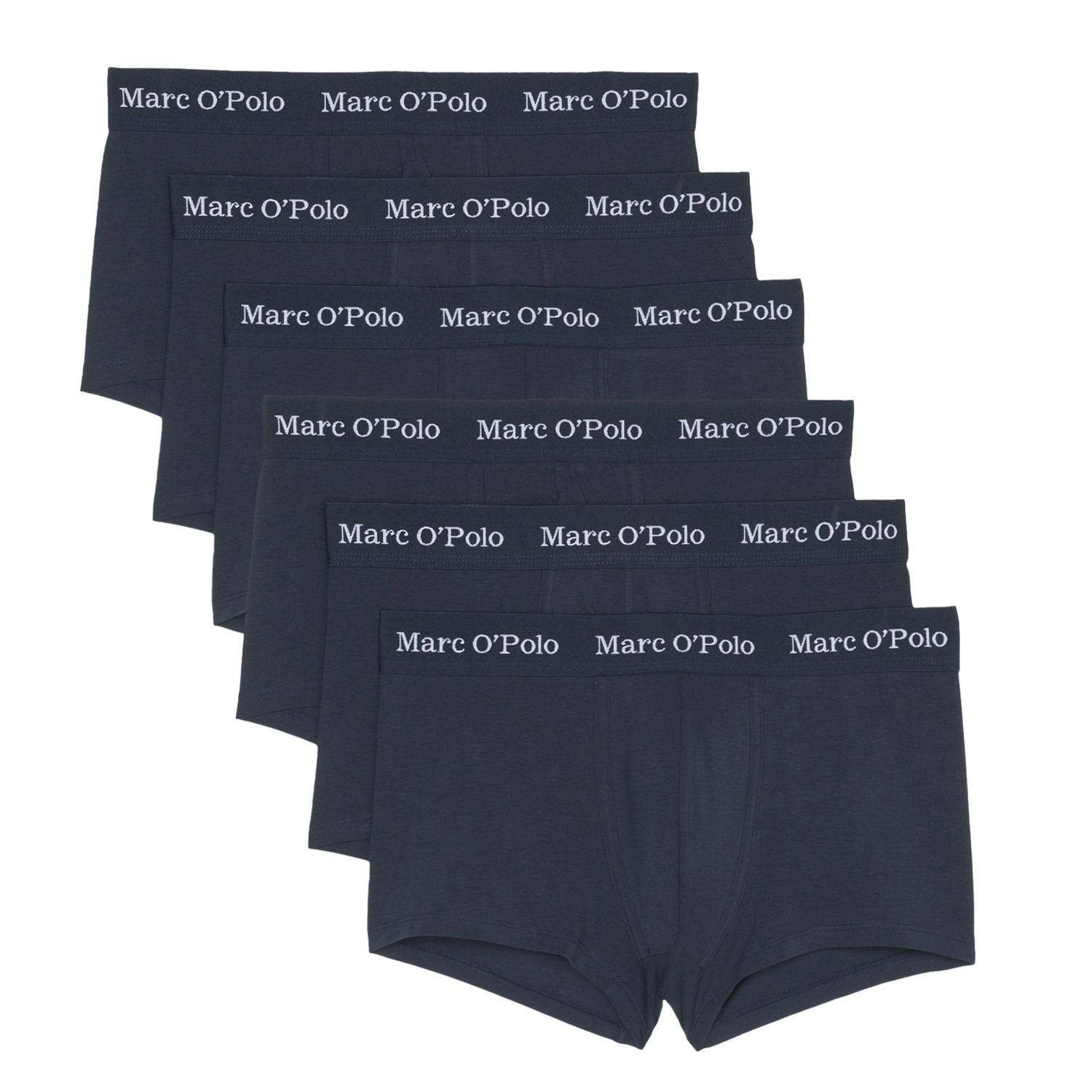 Marc O'Polo Boxershorts Essentials (6-St) Trunk, Logo-Bund, ohne Eingriff, im 6er Pack Navy