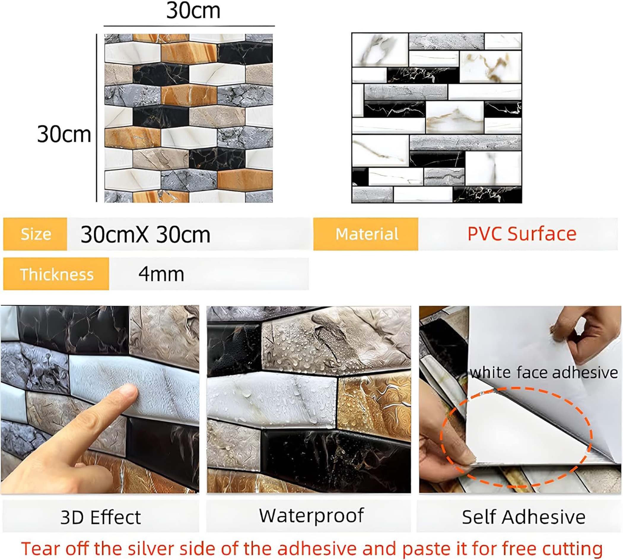 Kaket Wandtattoo 3D Wandpaneele Selbstklebend Wandtapete günstig online kaufen