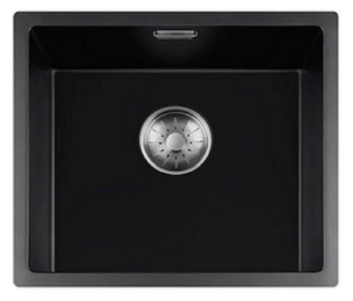togo Küchenspüle 40BQ37-FU-Inox, rechteckig, 44/41 cm, Schwarze Quarz Spüle