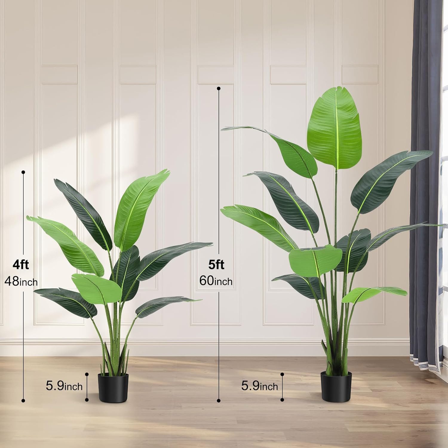 Kunstbaum Groß Pflanze,Lebensechte künstliche Canna-Blatt-Landschafts Pflan günstig online kaufen