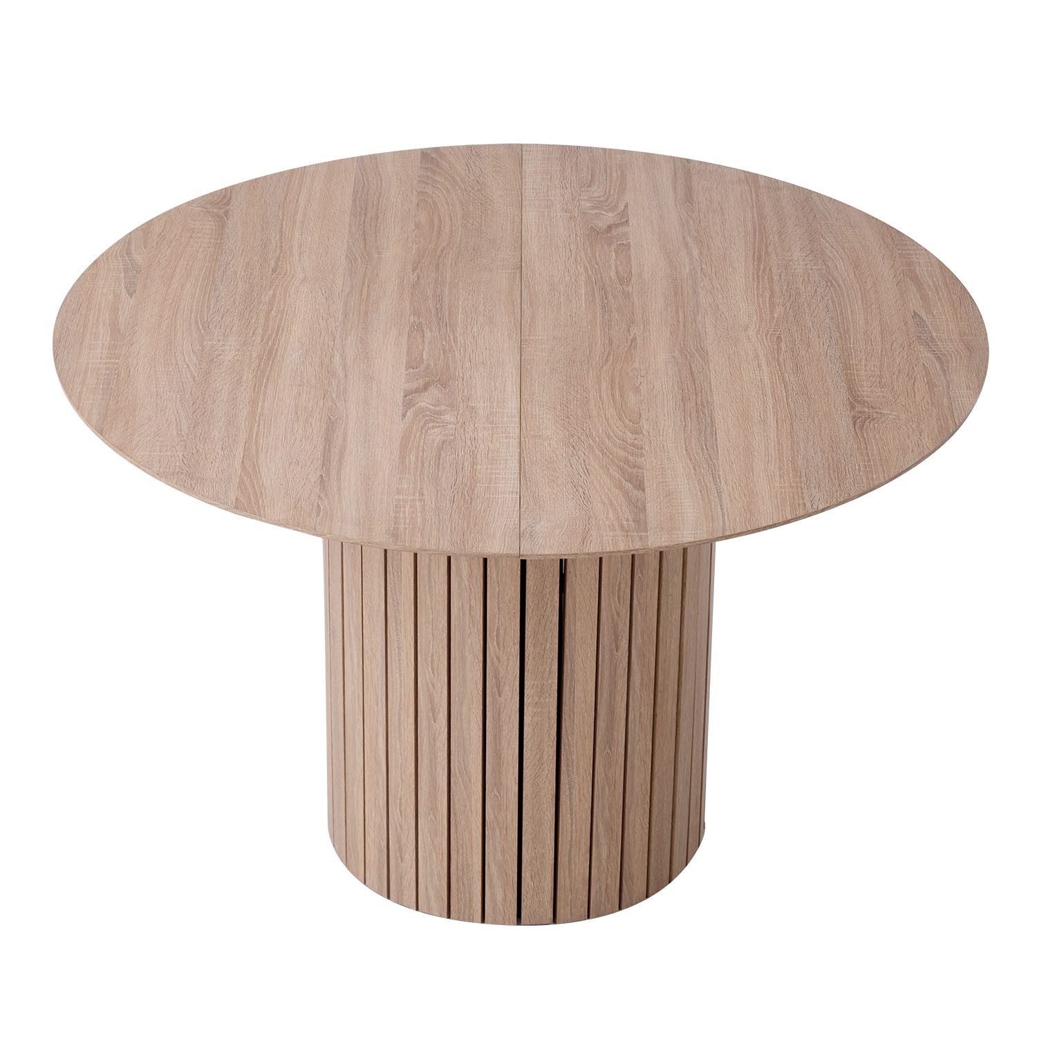 GrandCA HOME Esstisch Runder Küchentisch im nordischen Stil, Holzmaserung-Design (1-St), aus MDF, 120 × 76 cm, Hellbraun/Dunkelbraun