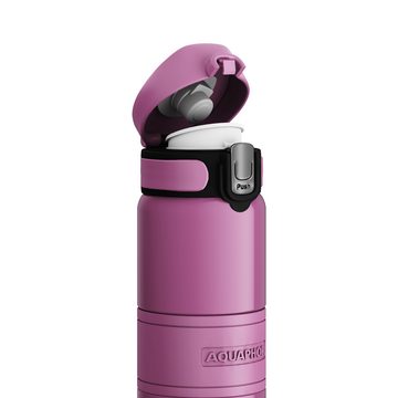 AQUAPHOR Thermoflasche aus Edelstahl 480ml - Edelstahl Trinkflasche ROSA, Hält Ihr Getränk 6 Stunden lang heiß und 6 Stunden lang kalt /