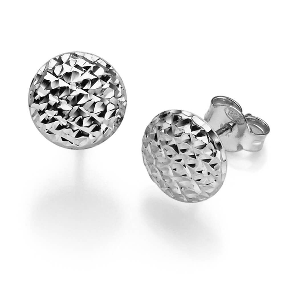 Schmuck Krone Paar Ohrstecker Paar Ohrstecker Ø 10mm Linse, 585 Weißgold, Gold 585