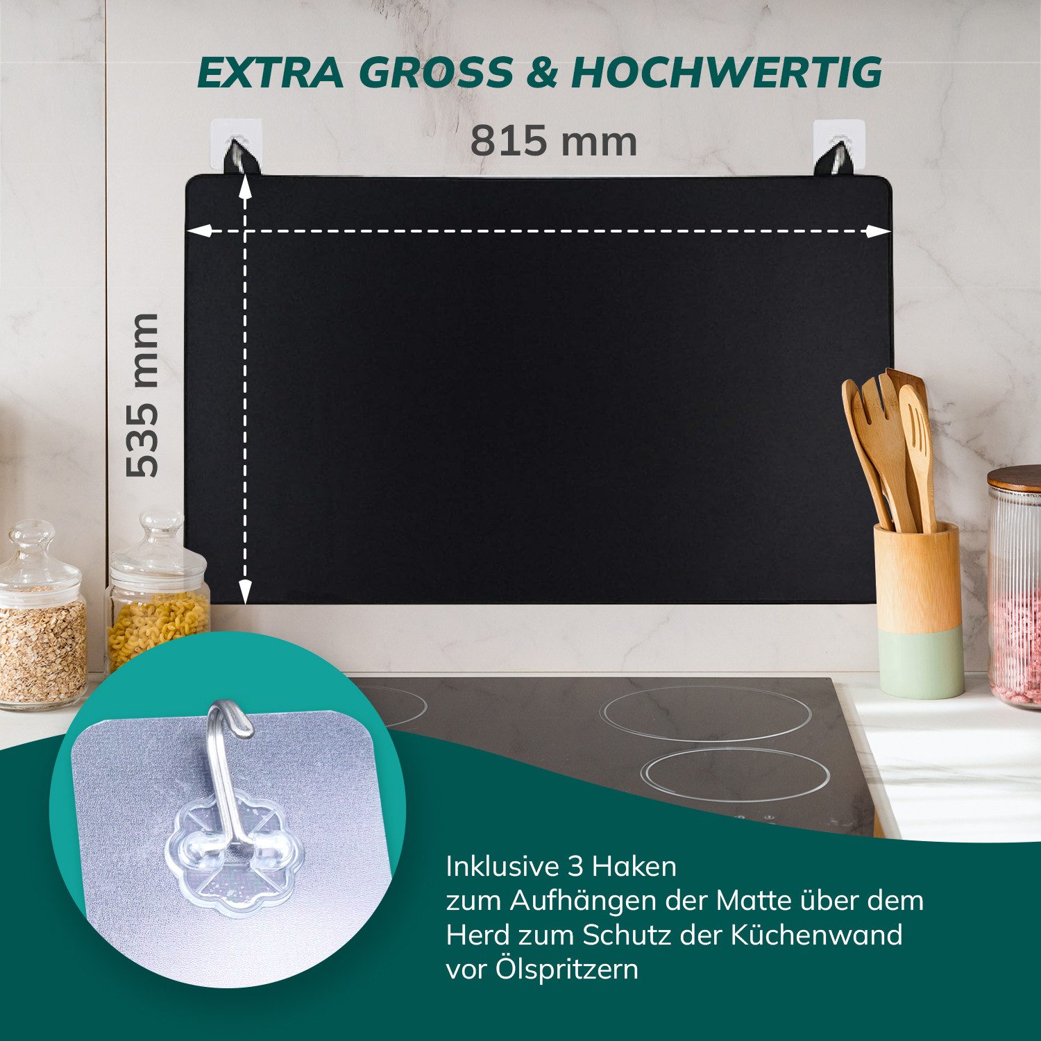 Chef-Mix Herd-Abdeckplatte Matte wasserdicht mit Antirutschbeschichtung, Schutz für Elektroherd, Waschmaschine, Trockner