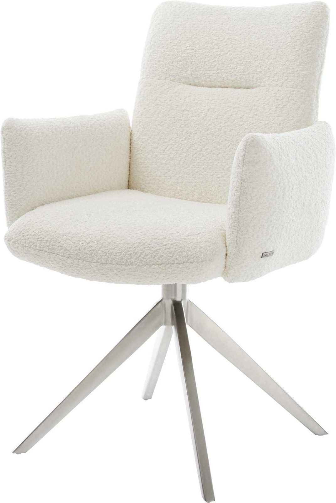 DELIFE Polsterstuhl Jova-Flex, mit Armlehnen Kreuzgestell breit Edelstahl B günstig online kaufen