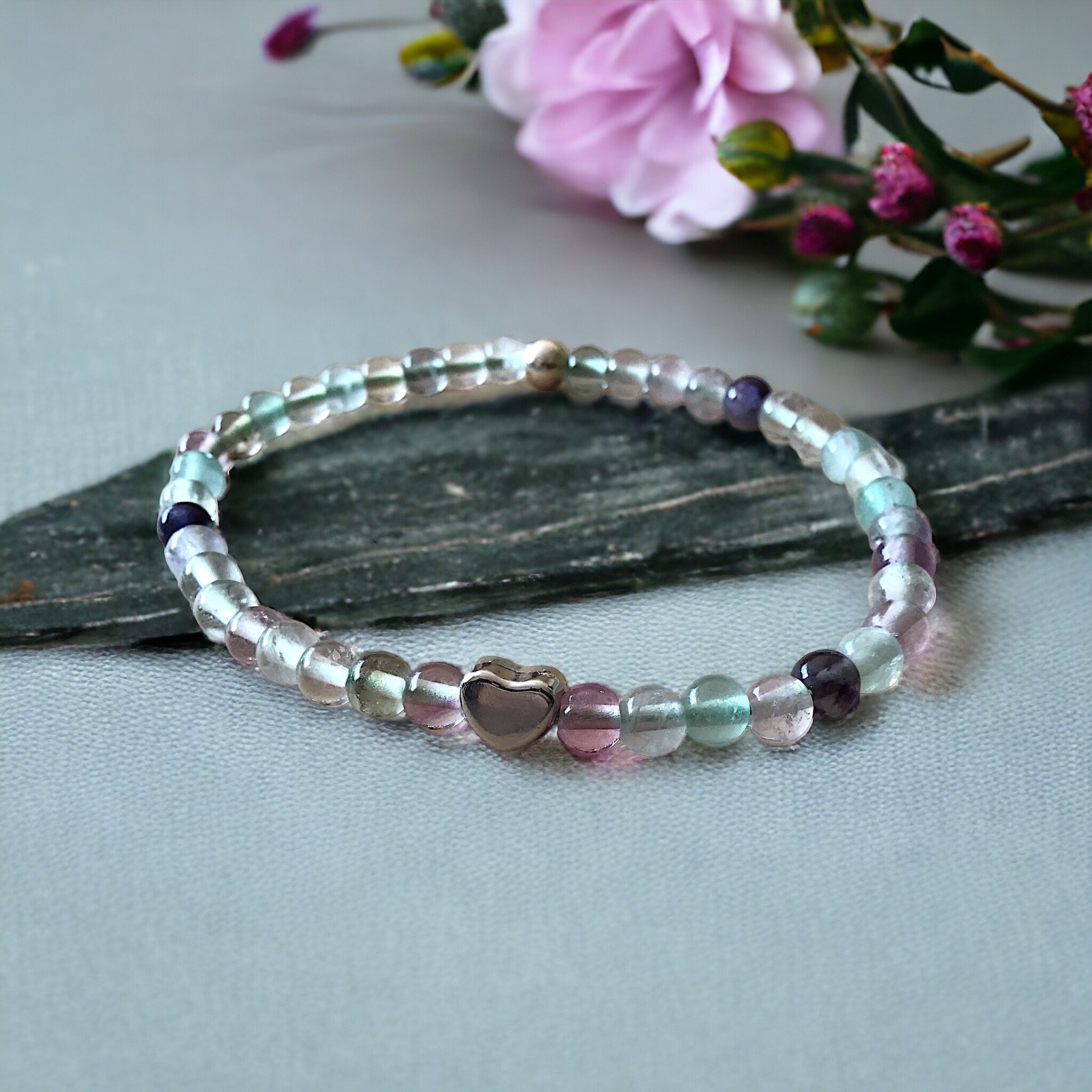 Steinfixx® Perlenarmband Fluorit Perlenarmband 925 Silberperle incl. Gesche günstig online kaufen