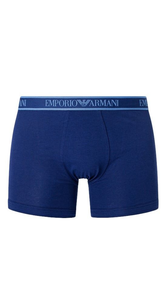 Emporio Armani Boxershorts Unterwäsche Stretch Cotton blau/dunkelblau gemustert Herren - 3 Stück