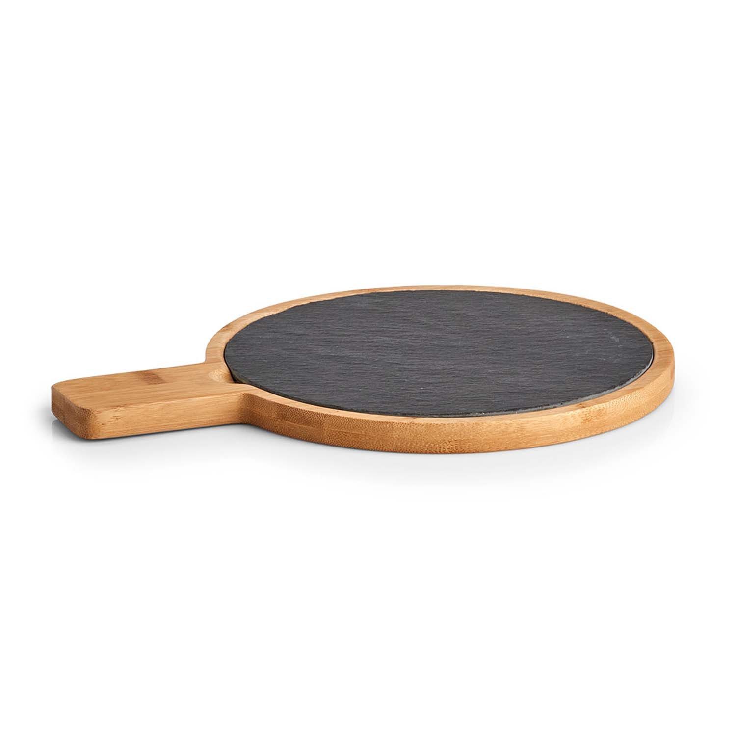 Zeller Present Servierbrett 6 Servierplatten, Schiefer mit Bambusbrett - 29,5 x 22cm, Schiefer, (Set, 6-St., 6x Servierplatten), Schieferplatte herausnehmbar