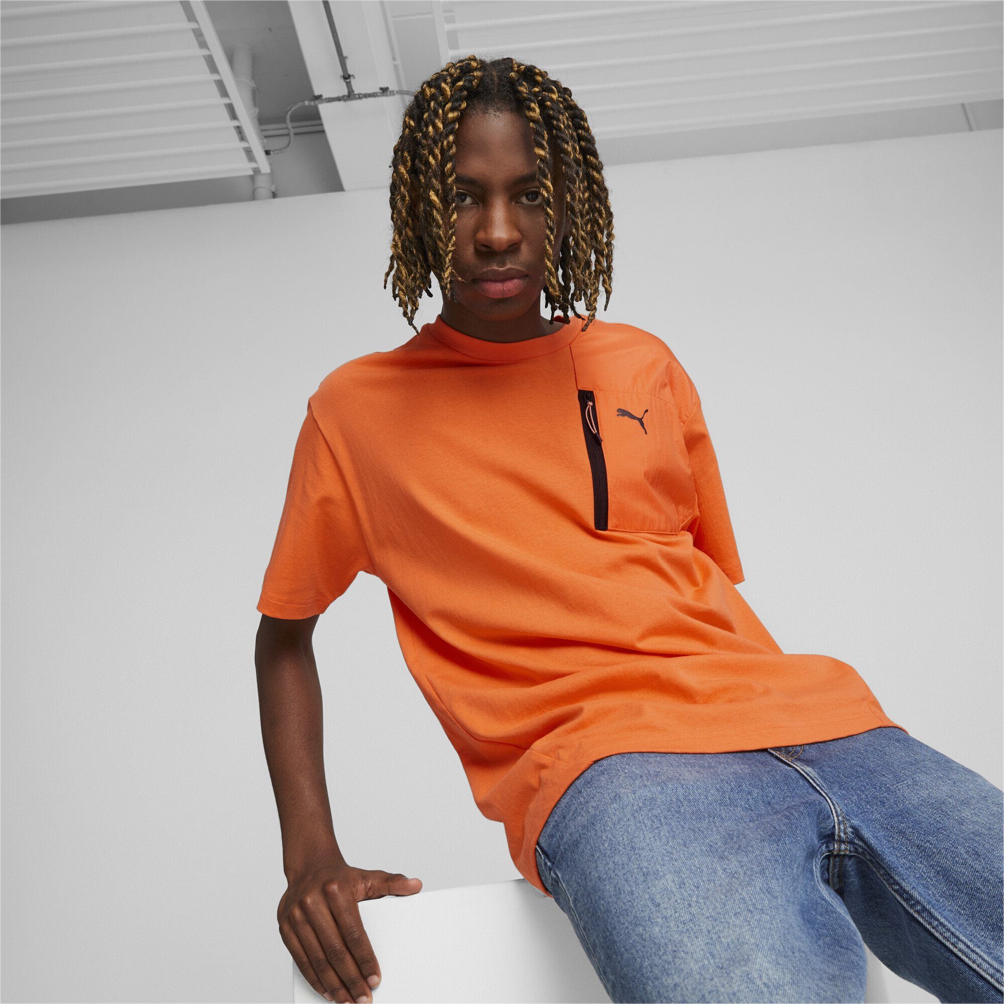 OPEN T-Shirt T-Shirt Herren Heat ROAD Hot Orange PUMA