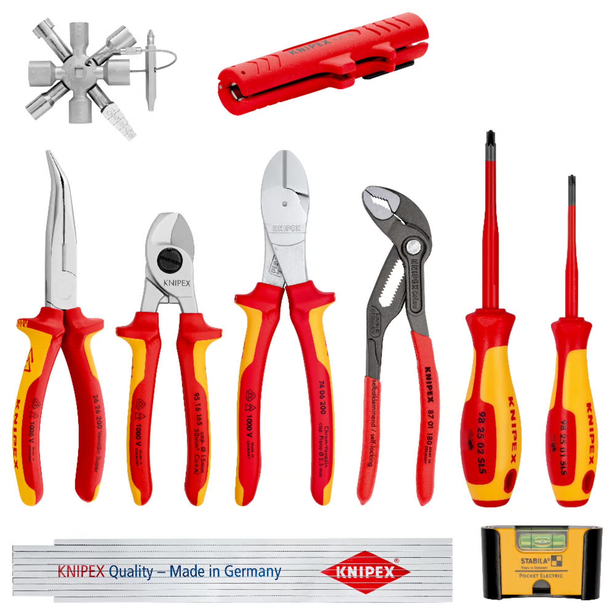 Knipex Werkzeugset KNIPEX Erweiterungs-Set Elektro I, 10-teilig, (10-tlg)