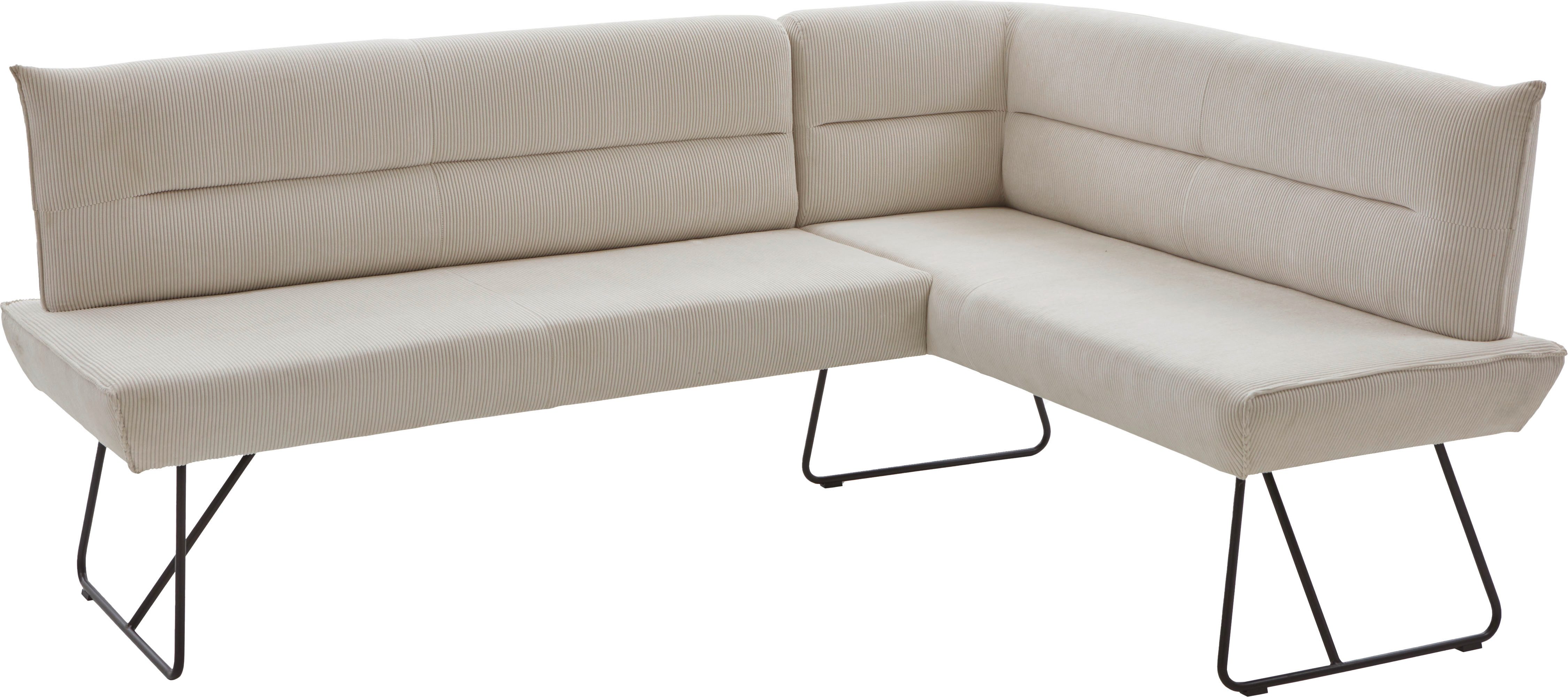 NIEHOFF SITZMÖBEL Eckbank Conny, mit Micro-Federkern, Bezug Cord, Gestell Kufe, verschiedene Maße