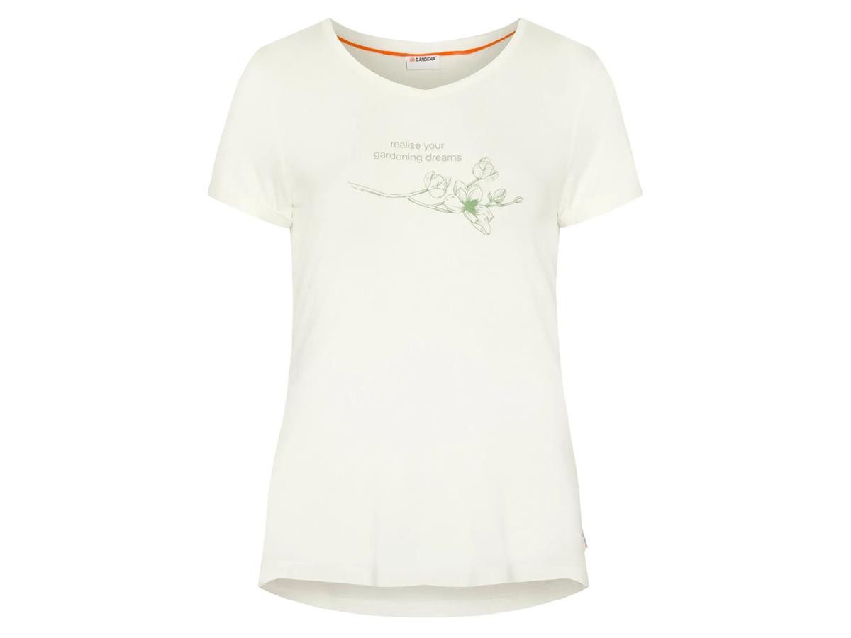 GARDENA T-Shirt mit Gardening Print lockere Passform Rundhals Gr. S moderne A-Shape-Passform, elastische Viskosemischung