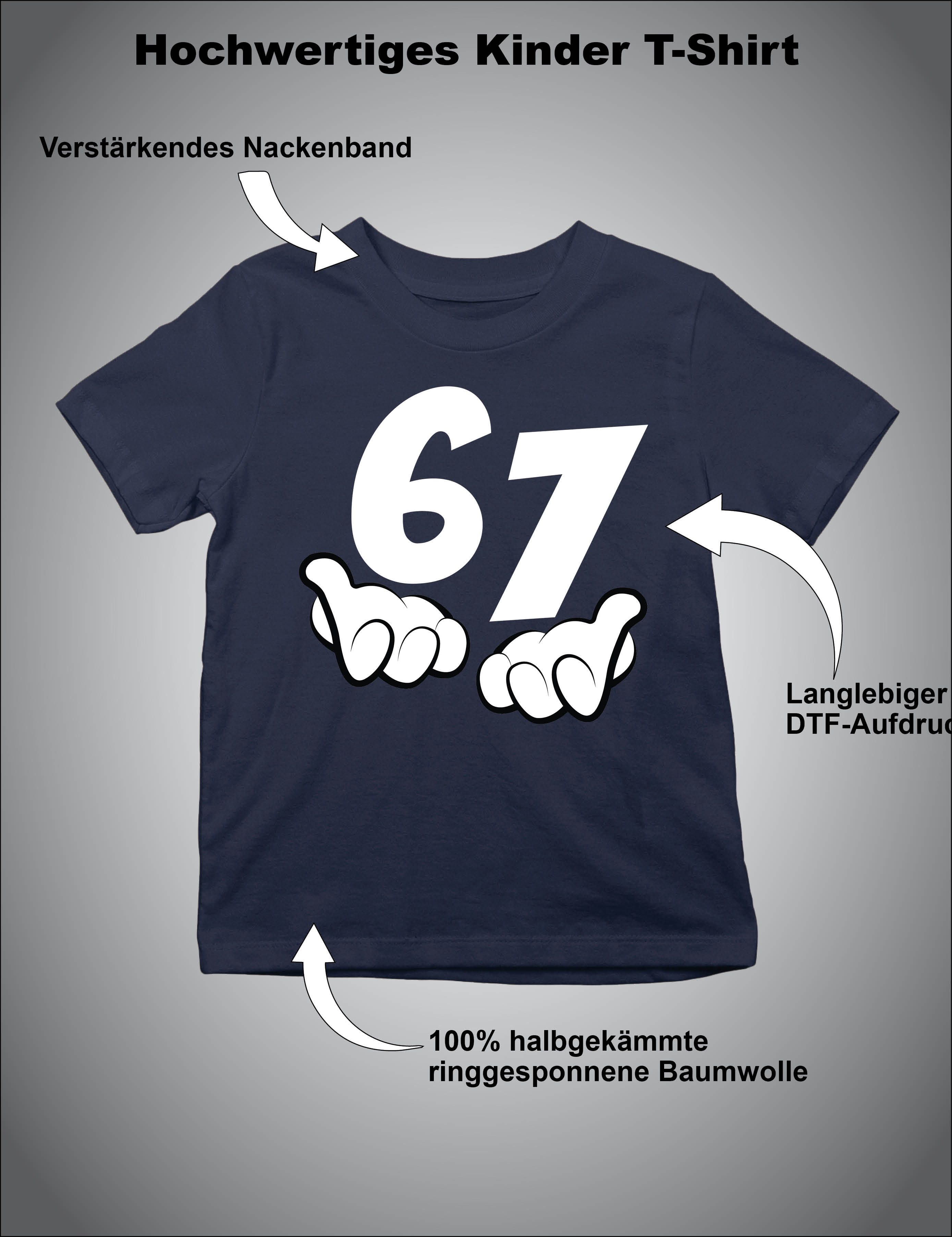 Youth Designz Print-Shirt Kinder T-Shirt "67" lustig Fun-Print Statement Geschenk Trend mit witzigen Aufdruck für Jungen und Mädchen