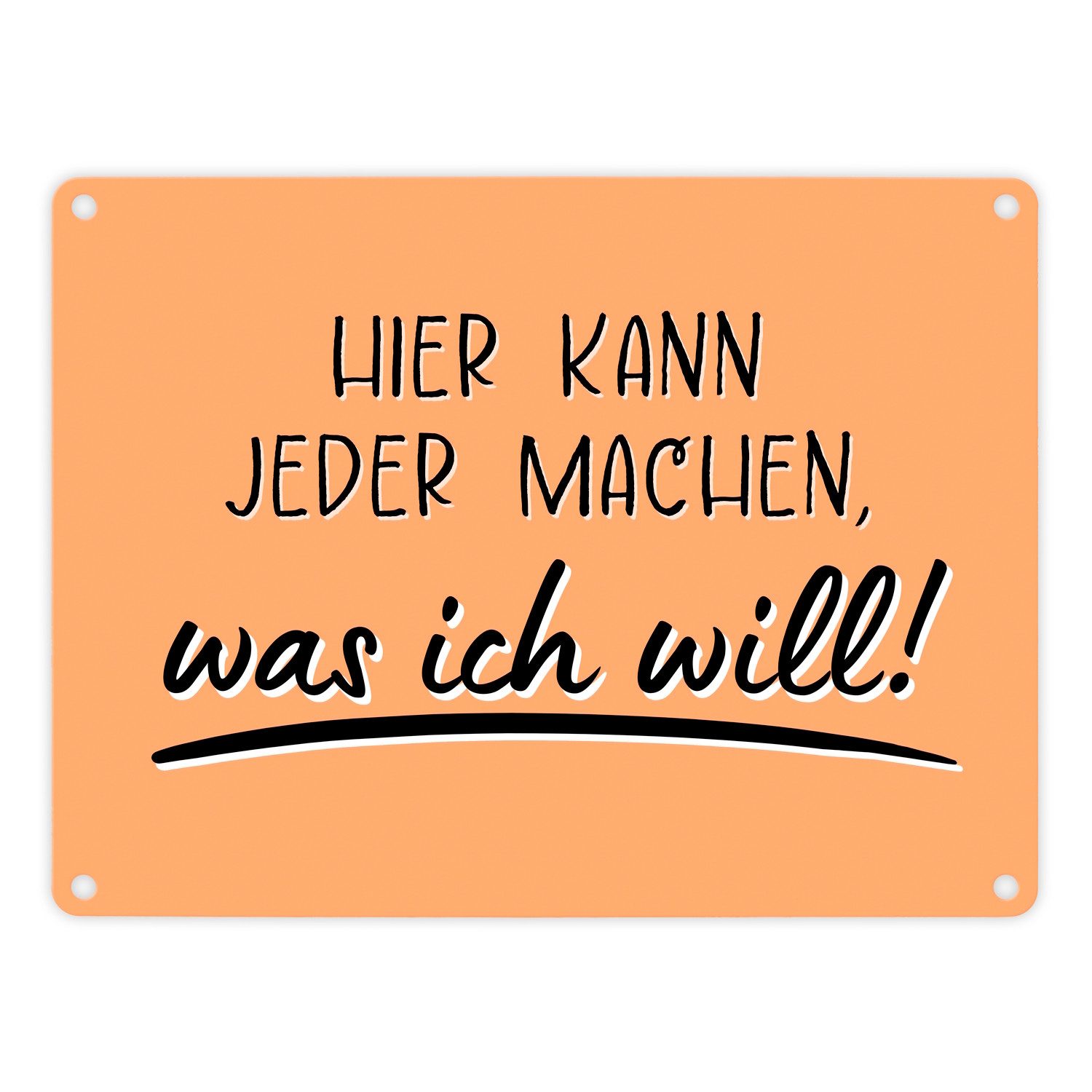 Metallschild Meine Regeln Metallschild in 15x20 cm mit Spruch Hier kann jeder was