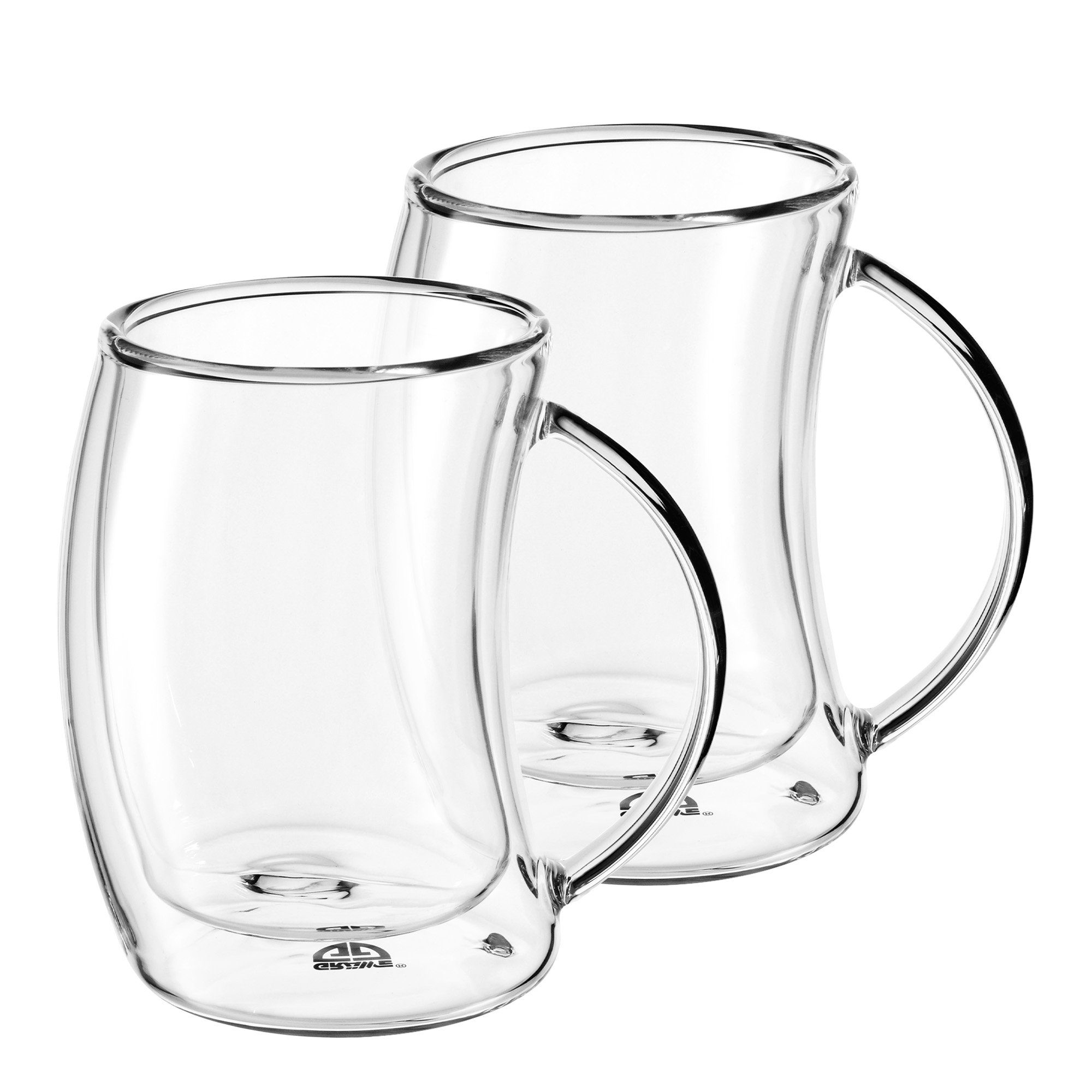 GRÄWE Glas GRÄWE Doppelwandige-Thermogläser, 200ml, 2er Set, gebogen, Glas