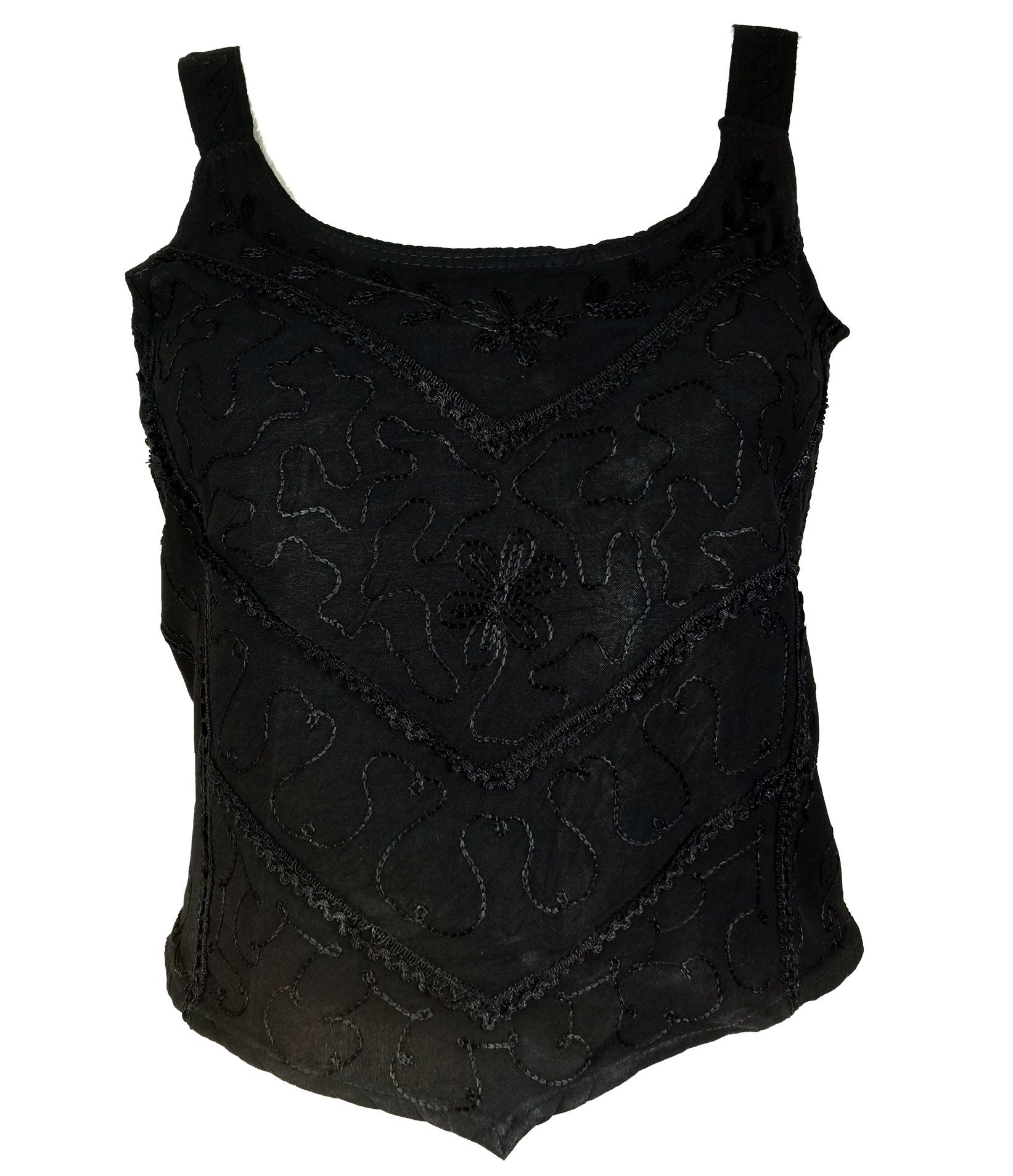 Guru-Shop T-Shirt Besticktes Top Boho chic, Hippie Top - schwarz Festival, günstig online kaufen