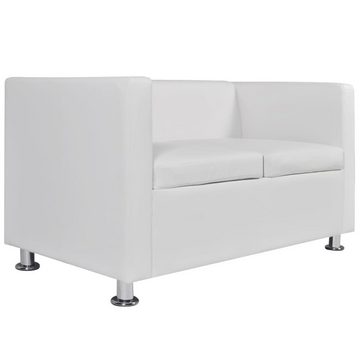 vidaXL Sofa 2-Sitzer-Sofa Kunstleder Weiß